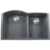 Nantucket Sinks Plymouth 33" Granite Composite Kitchen Sink, 60/40 Double Bowl, Titanium, PR6040-TI-UM