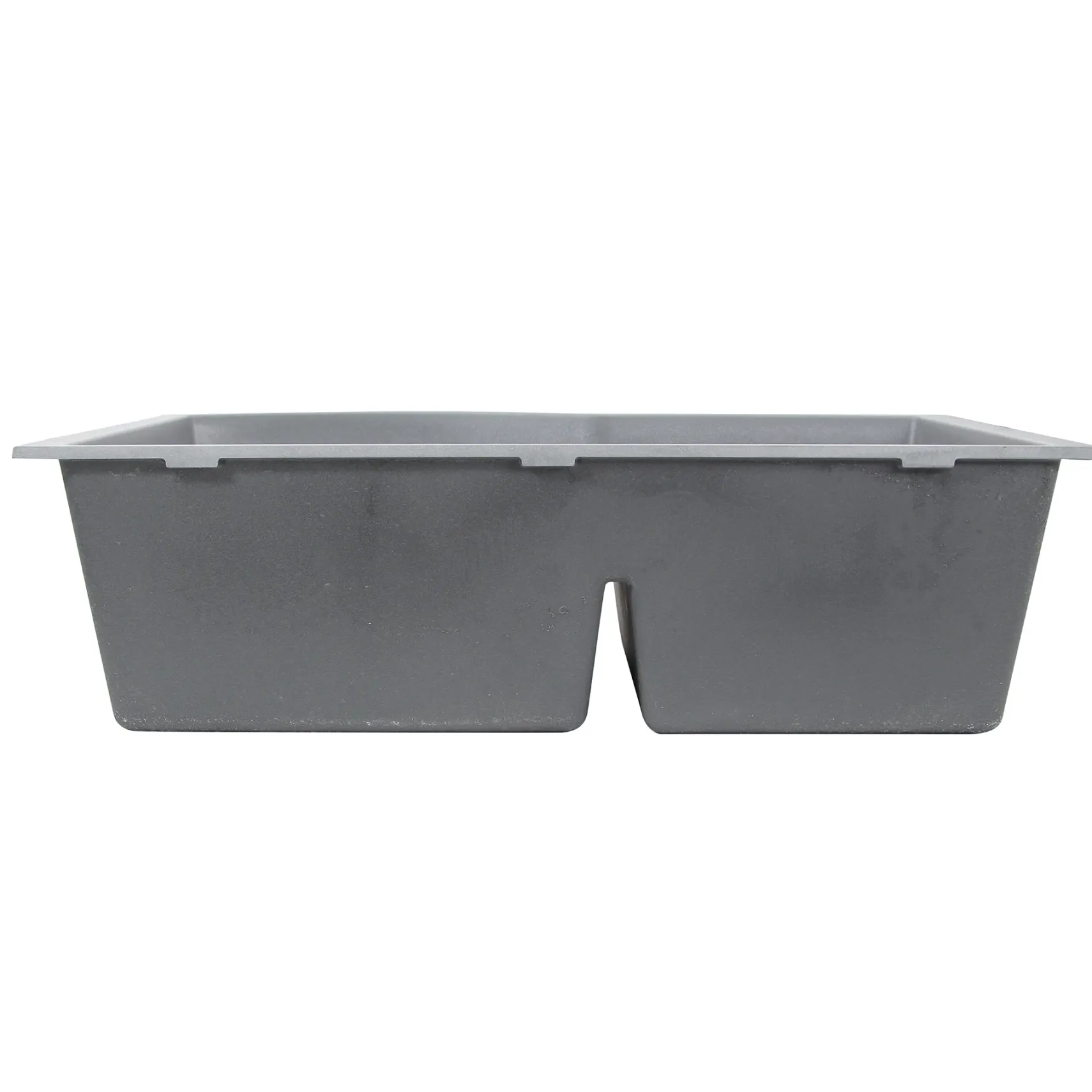 Nantucket Sinks Plymouth 33" Granite Composite Kitchen Sink, 60/40 Double Bowl, Titanium, PR6040-TI-UM