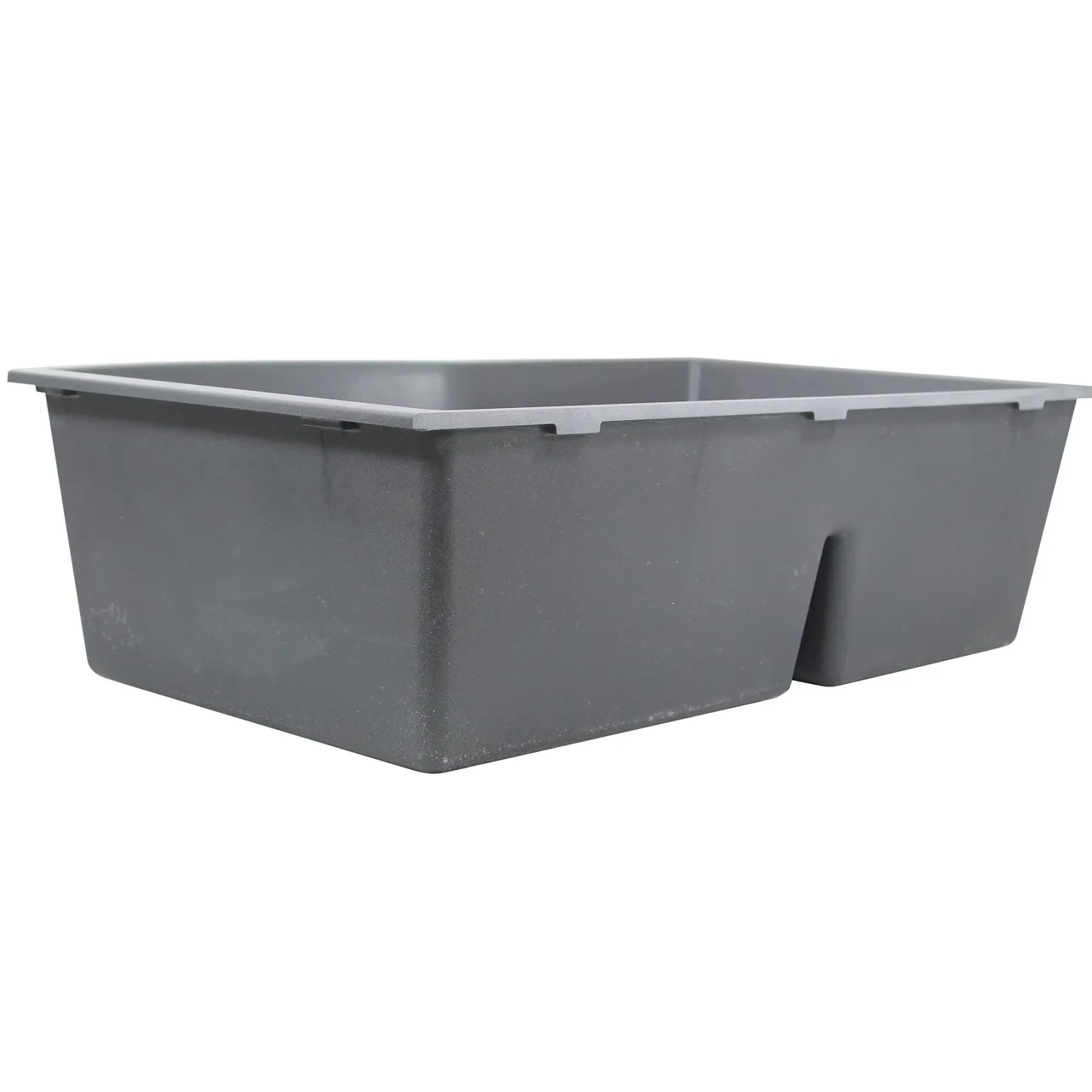 Nantucket Sinks Plymouth 33" Granite Composite Kitchen Sink, 60/40 Double Bowl, Titanium, PR6040-TI-UM