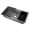 Nantucket Sinks Plymouth 34" Undermount Granite Composite Workstation Kitchen Sink with Accessories, Titanium Grey, PR3419-TI-UM