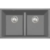Nantucket Sinks Plymouth 33" Undermount Granite Composite Kitchen Sink, 50/50 Double Bowl, Titanium Grey/metallic flecks, PR5050-LDTI