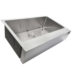 Nantucket Sinks Pro Series 33" 304 Stainless Steel Retrofit Farmhouse Sink with Accessories, EZApron33-9