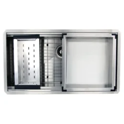 Nantucket Sinks Pro Series 36" Stainless Steel Kitchen Sink, 16 Gauge, ZR-PS-3620-16