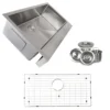Nantucket Sinks Pro Series 33" Stainless Steel Retrofit Farmhouse Sink, 16 Gauge, EZApron33-5.5