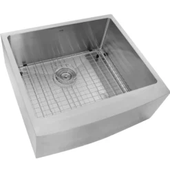 Nantucket Sinks Pro Series 24" Stainless Steel Farmhouse Sink, 16 Gauge, APRON2420-SR-16