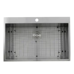 Nantucket Sinks Pro Series 33" Stainless Steel Kitchen Sink, 16 Gauge, ZR3322-S-16