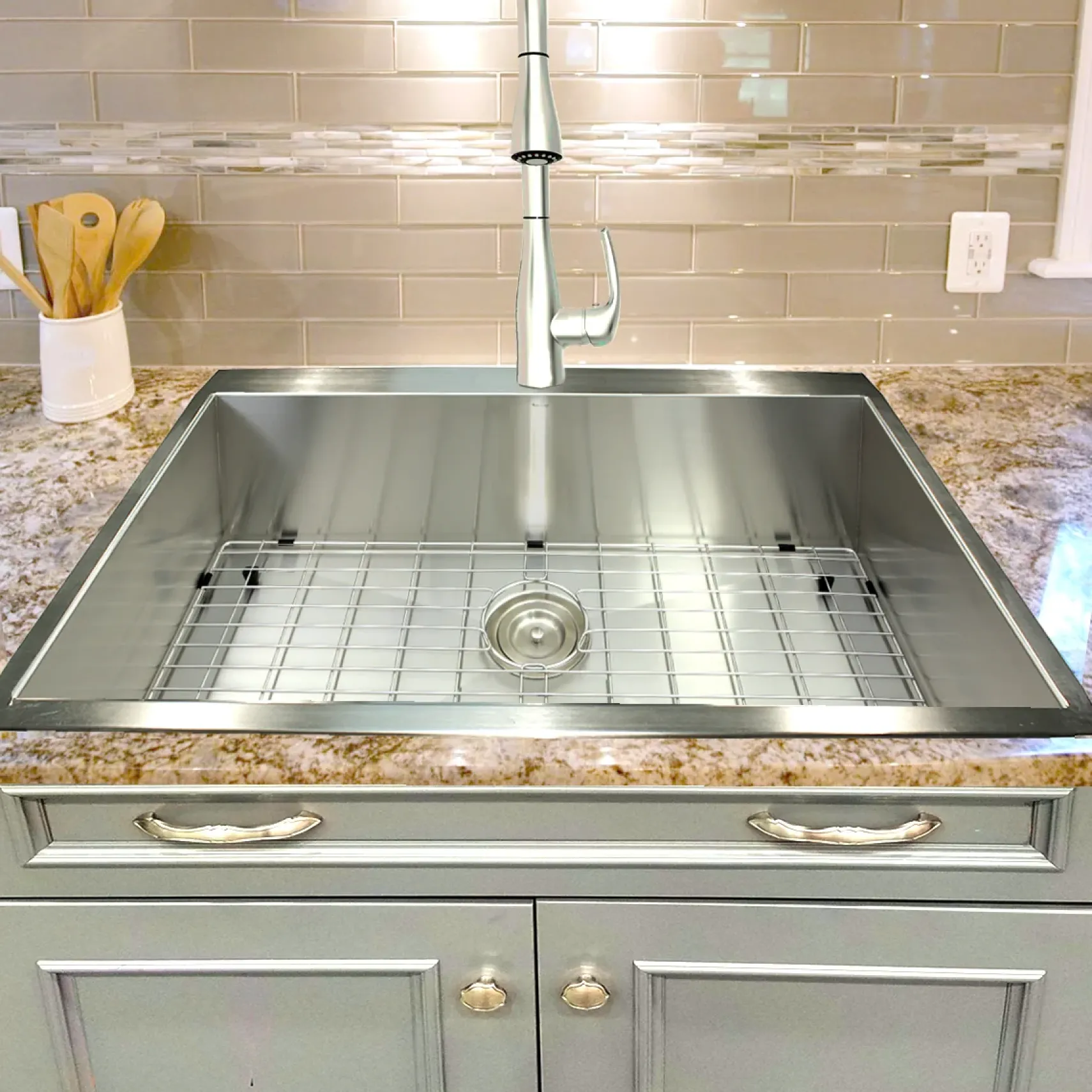 Nantucket Sinks Pro Series 33" Stainless Steel Kitchen Sink, 16 Gauge, ZR3322-S-16