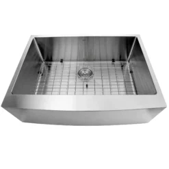 Nantucket Sinks Pro Series 30" Stainless Steel Farmhouse Sink, 16 Gauge, APRON302010-SR-16
