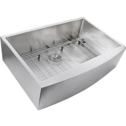 Nantucket Sinks Pro Series 33" Stainless Steel Farmhouse Sink, 16 Gauge, Apron332210-SR-16