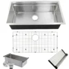 Nantucket Sinks Pro Series 36" Undermount 304 Stainless Steel Kitchen Sink with Accessories, SR-PS-3620-16