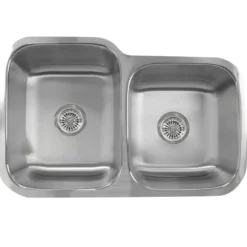 Nantucket Sinks Quidnet 32" Stainless Steel Kitchen Sink, 60/40 Double Bowl, 18 Gauge, NS6040-18