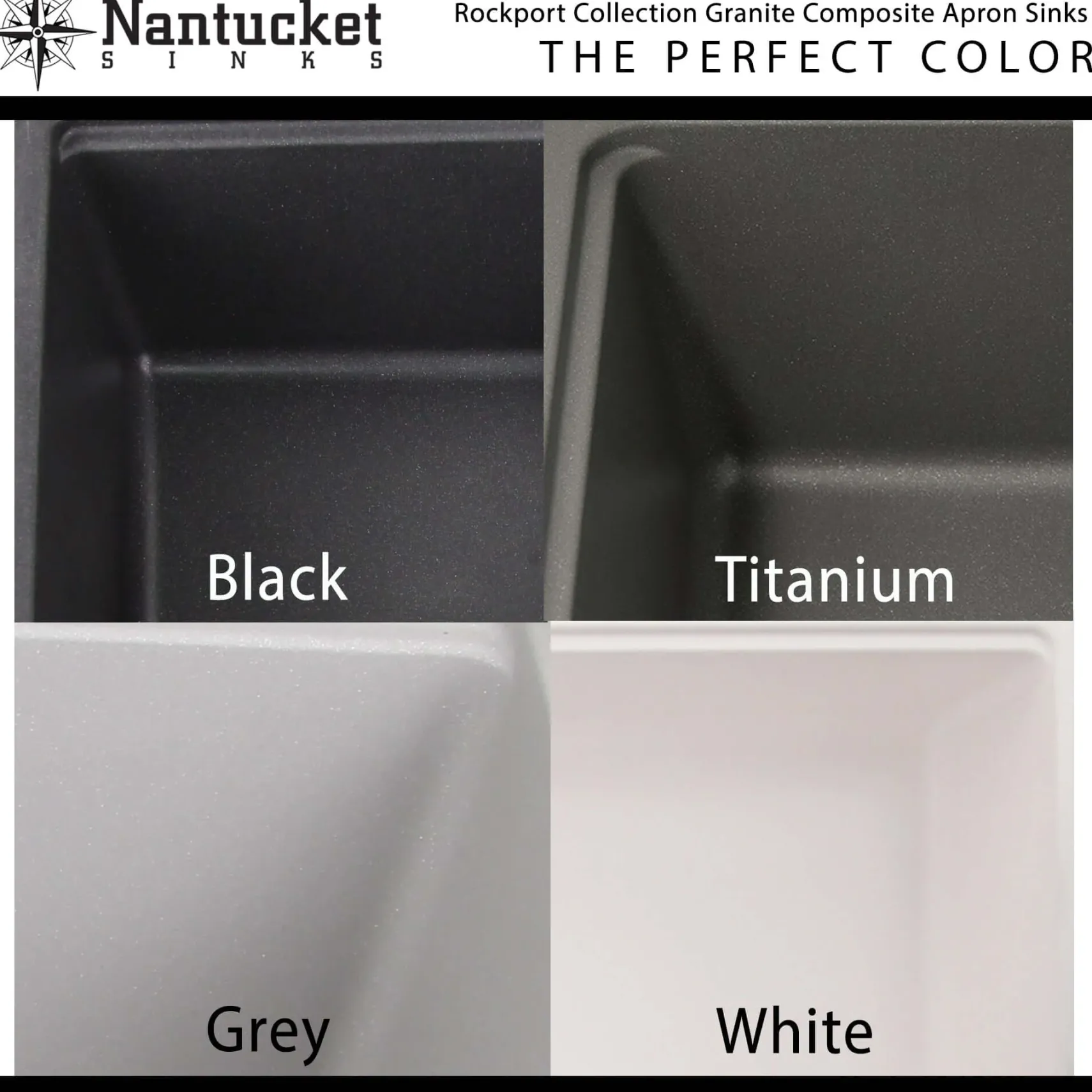 Nantucket Sinks Rockport 30" Granite Composite Workstation Farmhouse Sink with Accessories, Black, PR3020-APS-BL