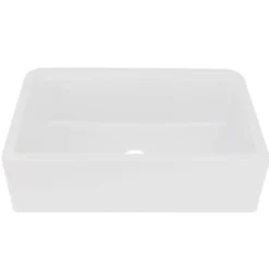 Nantucket Sinks Rockport 33" Granite Composite Workstation Farmhouse Sink with Accessories, White, PR3320-APS-W