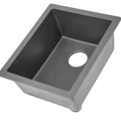Nantucket Sinks Rockport 15" Rectangle Granite Composite Bar/Kitchen Sink with Accessories, Titanium Grey, PR1815-TI