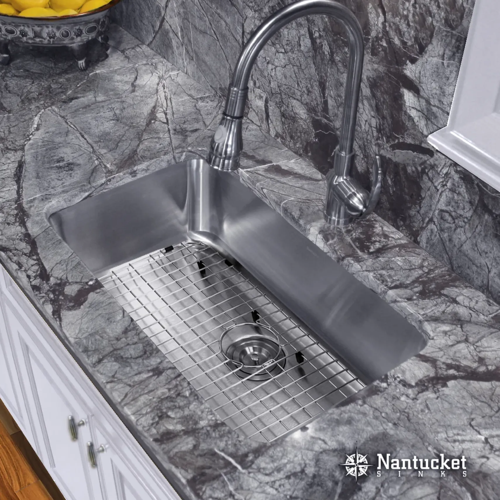 Nantucket Sinks Sconset 30" Stainless Steel Kitchen Sink, 16 Gauge, NS3018-9-16