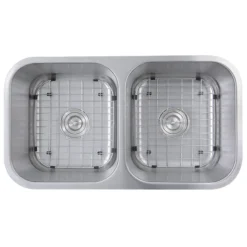 Nantucket Sinks Sconset 33" Stainless Steel Kitchen Sink, 16 Gauge, 50/50 Double Bowl, NS10i-16