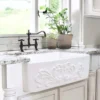 Nantucket Sinks Vineyard 33" Fireclay Farmhouse Sink, White, FCFS3320S-Filigree
