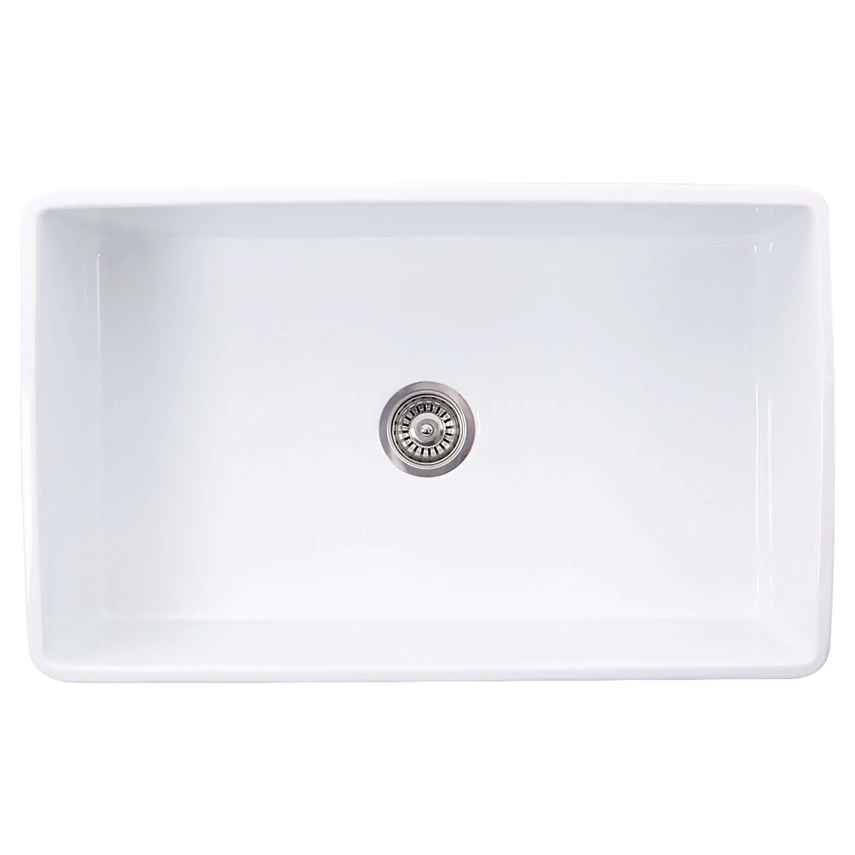 Nantucket Sinks Vineyard 33" Fireclay Farmhouse Sink, White, FCFS3320S-Filigree