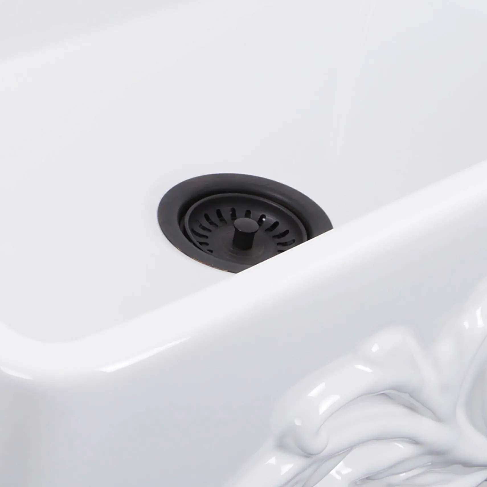 Nantucket Sinks Vineyard 33" Fireclay Farmhouse Sink, White, FCFS3320S-Filigree