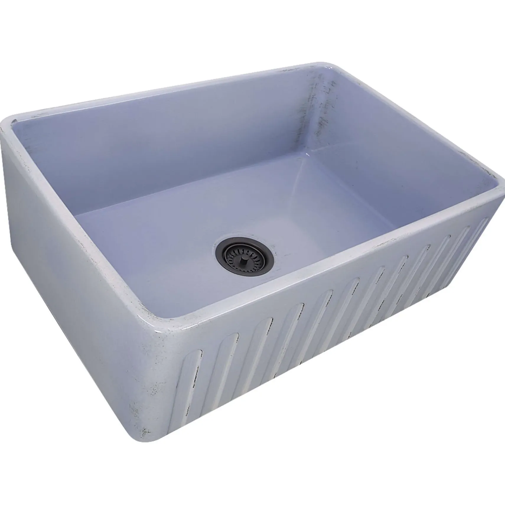 Nantucket Sinks Vineyard 30" Fireclay Farmhouse Sink, Light Blue, FCFS3020S-ShabbySugar