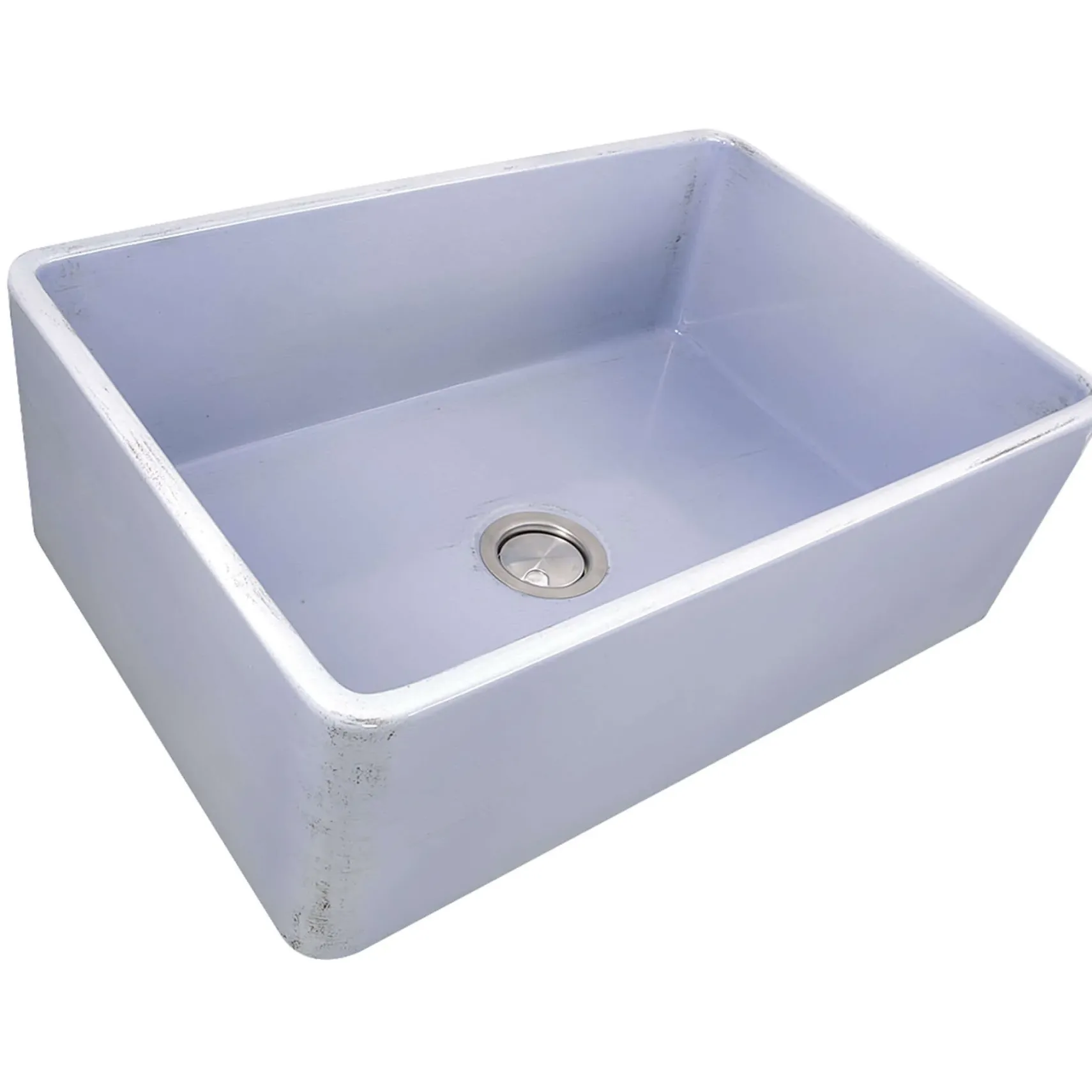 Nantucket Sinks Vineyard 30" Fireclay Farmhouse Sink, Light Blue, FCFS3020S-ShabbySugar