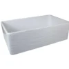 Nantucket Sinks Vineyard 33" Fireclay Farmhouse Sink, White, FCFS3320S-W-Waves