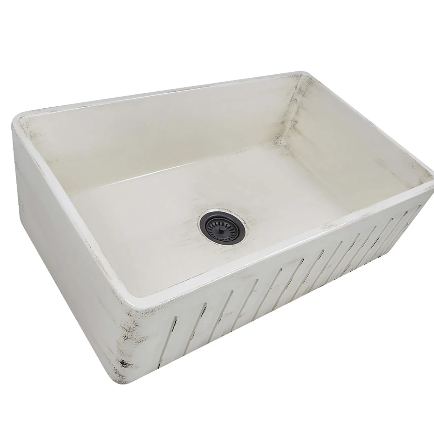 Nantucket Sinks Vineyard 33" Fireclay Farmhouse Sink, Pale Yellow, FCFS3320S-ShabbyStraw