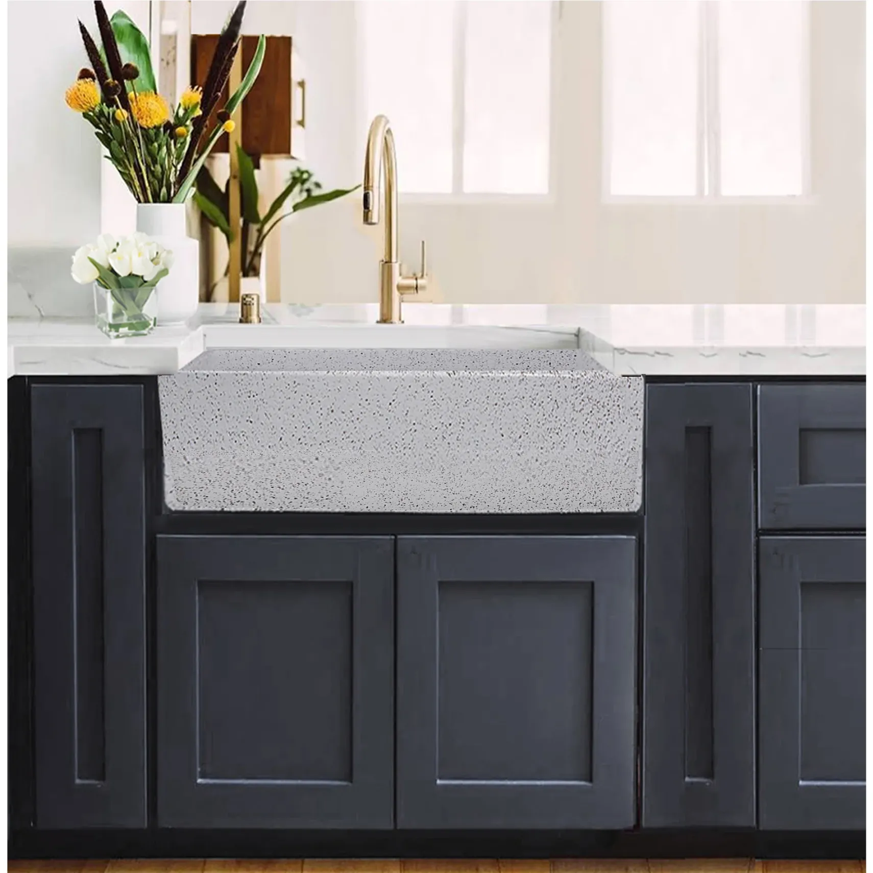 Nantucket Sinks Vineyard 30" Fireclay Farmhouse Sink, Various neutrals, FCFS3020S-PietraSarda