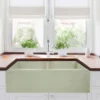 Nantucket Sinks Vineyard 33" Fireclay Farmhouse Sink, Double Bowl, Light Green, FCFS3318D-ShabbyGreen