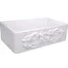 Nantucket Sinks Vineyard 33" Fireclay Farmhouse Sink with Accessories, White, FCFS3320S-Grapes