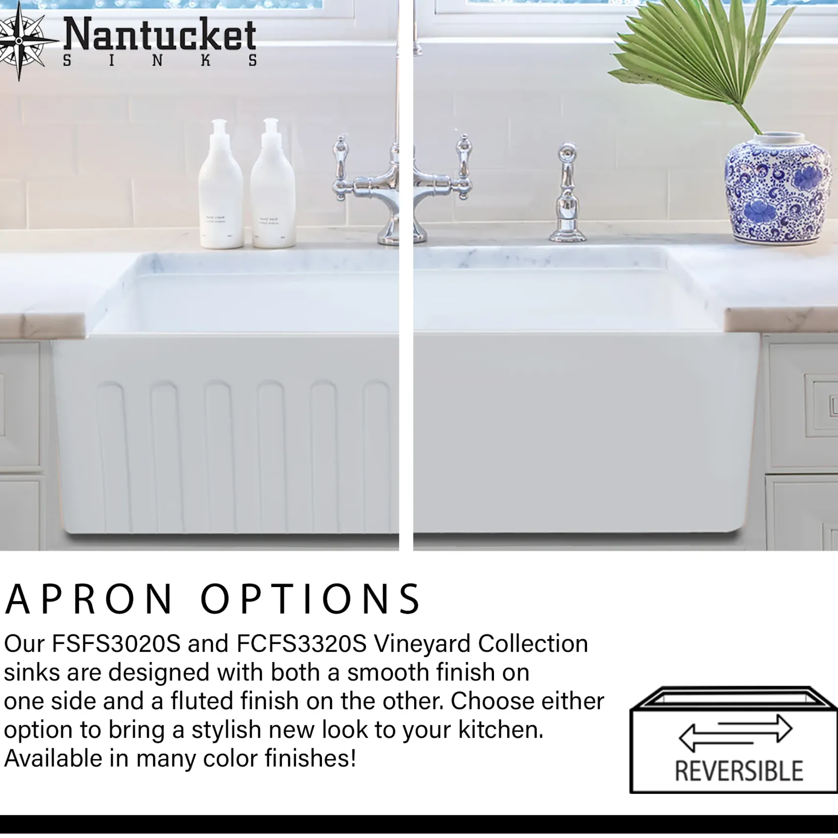 Nantucket Sinks Vineyard 30" Fireclay Farmhouse Sink, Concrete Grey, FCFS3020S-Concrete