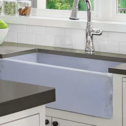 Nantucket Sinks Vineyard 33" Fireclay Farmhouse Sink, Light Blue, FCFS3320S-ShabbySugar