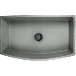 Nantucket Sinks Vineyard 33" Fireclay Farmhouse Sink with Accessories, Concrete, FCFS3320CA-C