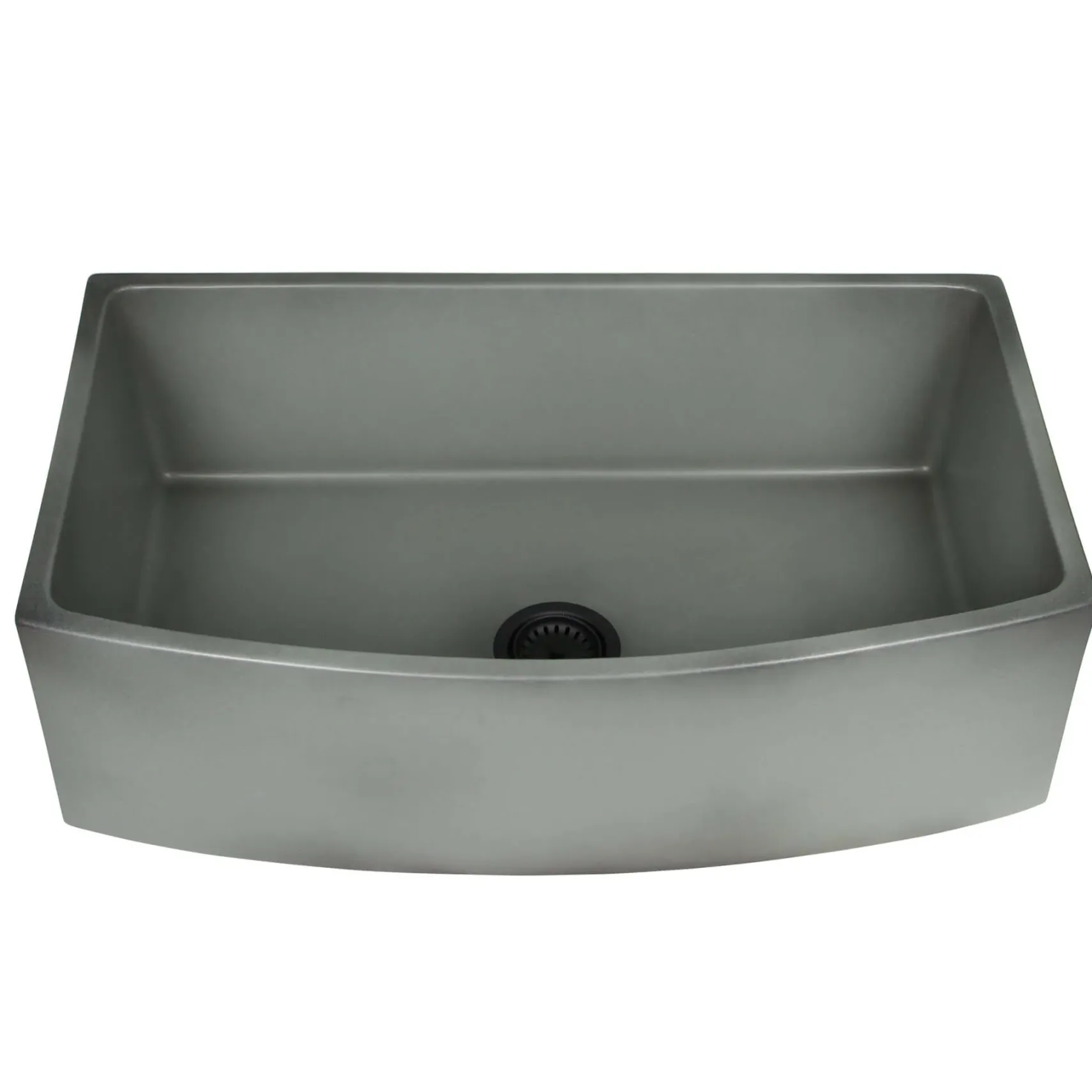 Nantucket Sinks Vineyard 33" Fireclay Farmhouse Sink with Accessories, Concrete, FCFS3320CA-C