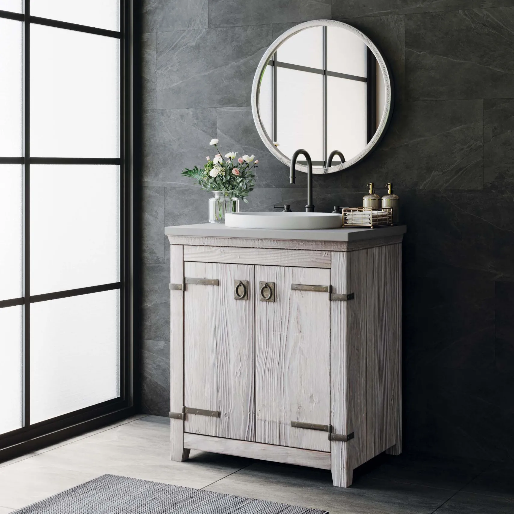 Native Trails 30" Americana Freestanding Vanity Base in Driftwood, VNB309