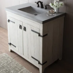 Native Trails 36" Americana Freestanding Vanity Base in Whitewash, Reclaimed Wood, VNB360