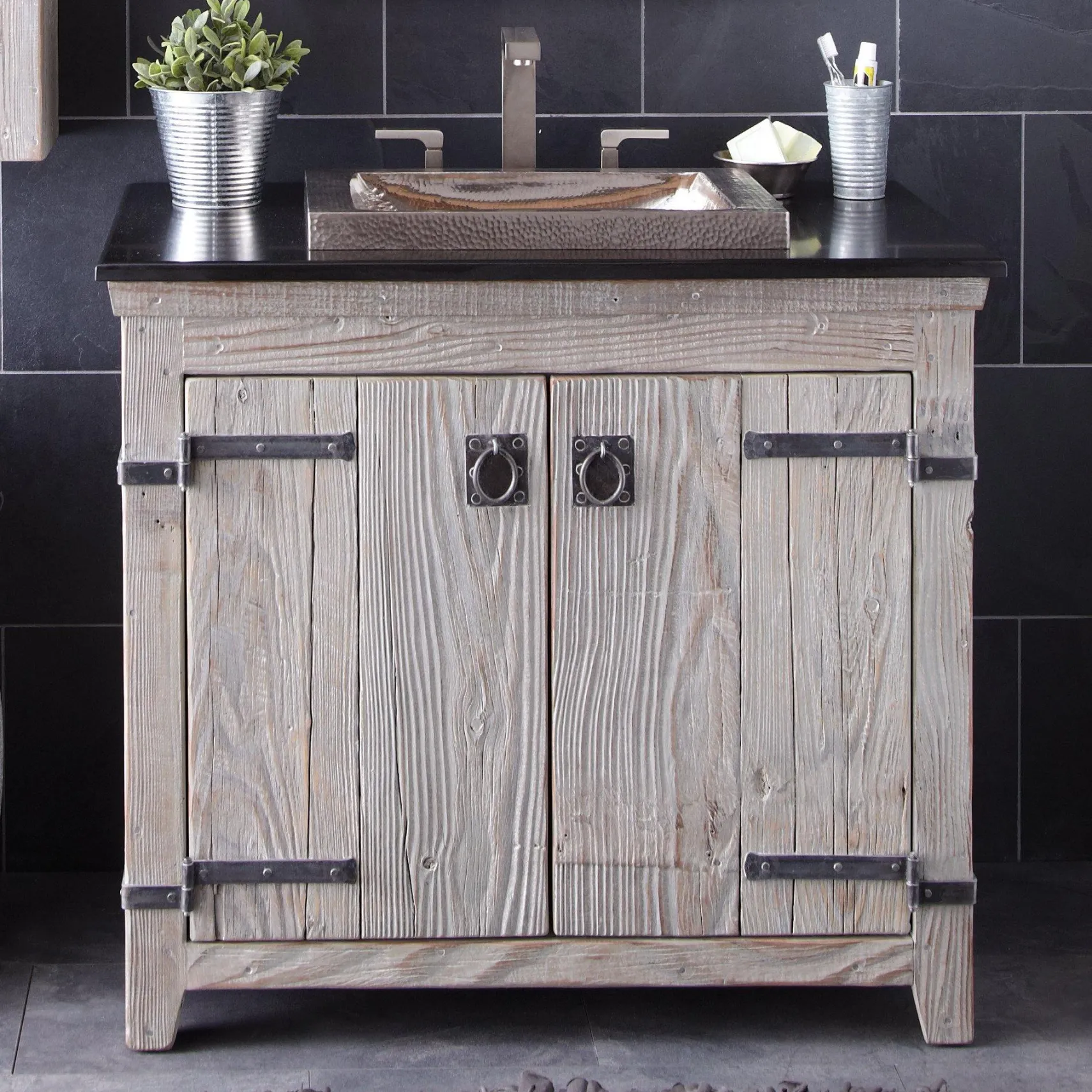Native Trails 36" Americana Freestanding Vanity Base in Driftwood, Reclaimed Wood, VNB369