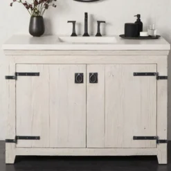 Native Trails 48" Americana Freestanding Rustic Vanity Base in Whitewash, Reclaimed Wood, VNB480