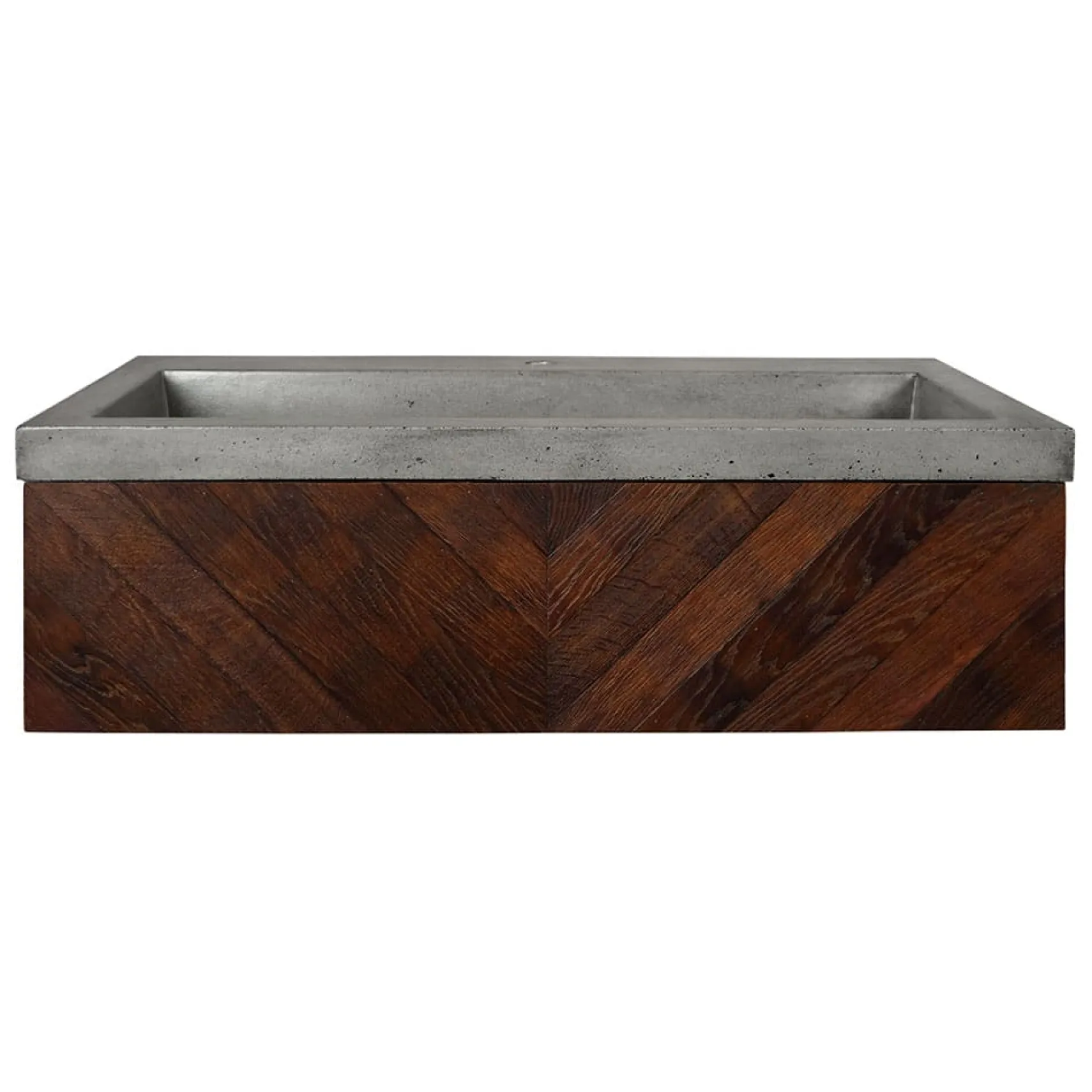 Native Trails 36" Cabernet Floating Vanity with NativeStone Trough in Ash, VNW194-NSL3619-A