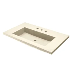Native Trails 36" Capistrano ADA NativeStone Vanity Top and Trough Sink in Sand, 3 Faucet Holes, NSVT36-D