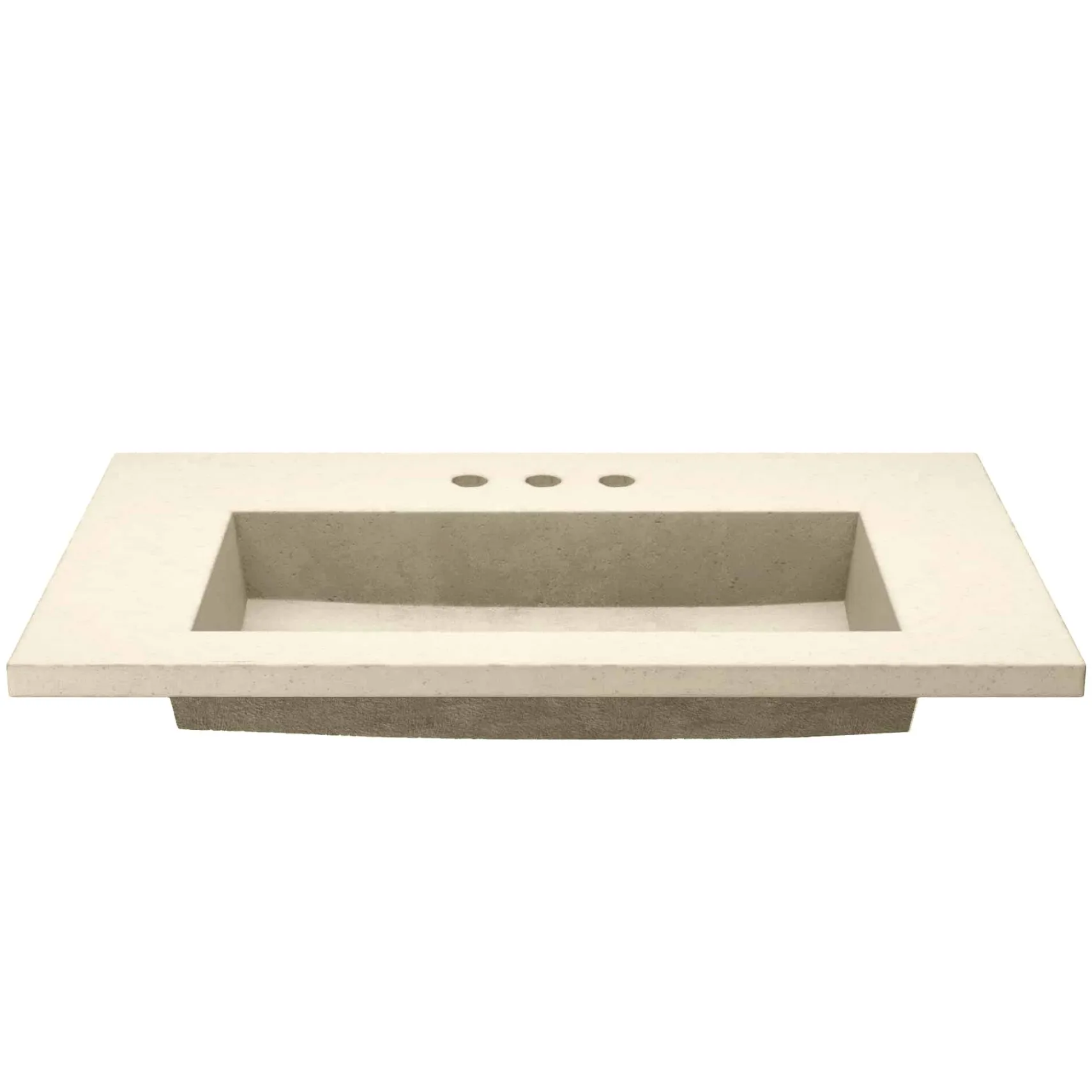 Native Trails 36" Capistrano ADA NativeStone Vanity Top and Trough Sink in Sand, 3 Faucet Holes, NSVT36-D