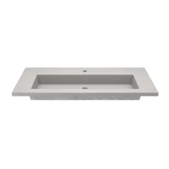 Native Trails 48" Capistrano ADA Vanity Top with Integral Trough Sink in Ash, Single Faucet Cutout, NSVT48-A1