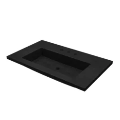 Native Trails 36" Capistrano ADA Vanity Top with Integral Trough Sink in Charcoal, 8" Widespread Faucet Cutout, NSVT36-C