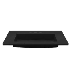 Native Trails 36" Capistrano ADA Vanity Top with Integral Trough Sink in Charcoal, 8" Widespread Faucet Cutout, NSVT36-C