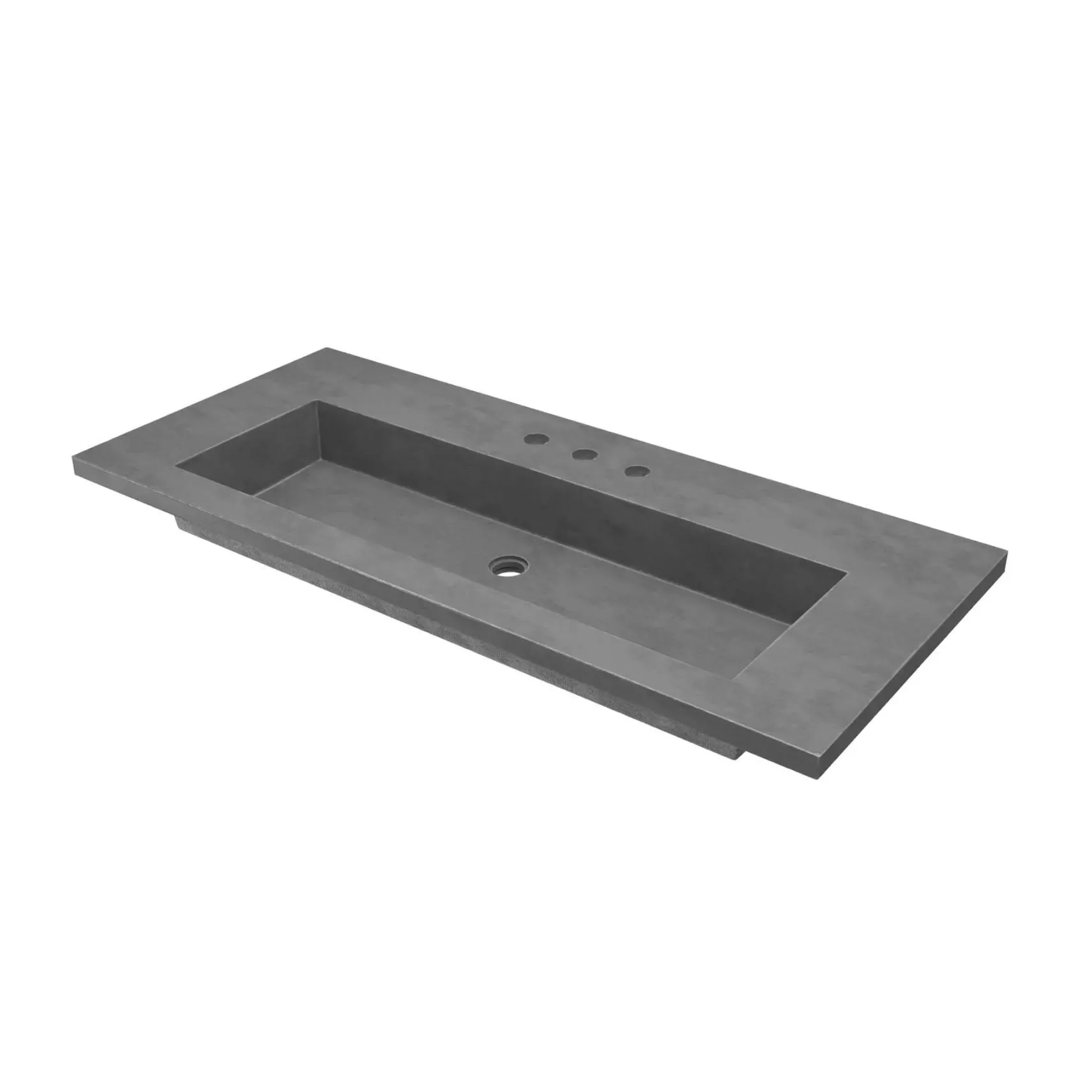 Native Trails 48" Capistrano ADA Vanity Top with Integral Trough Sink in Slate, 8" Widespread Faucet Cutout, NSVT48-S