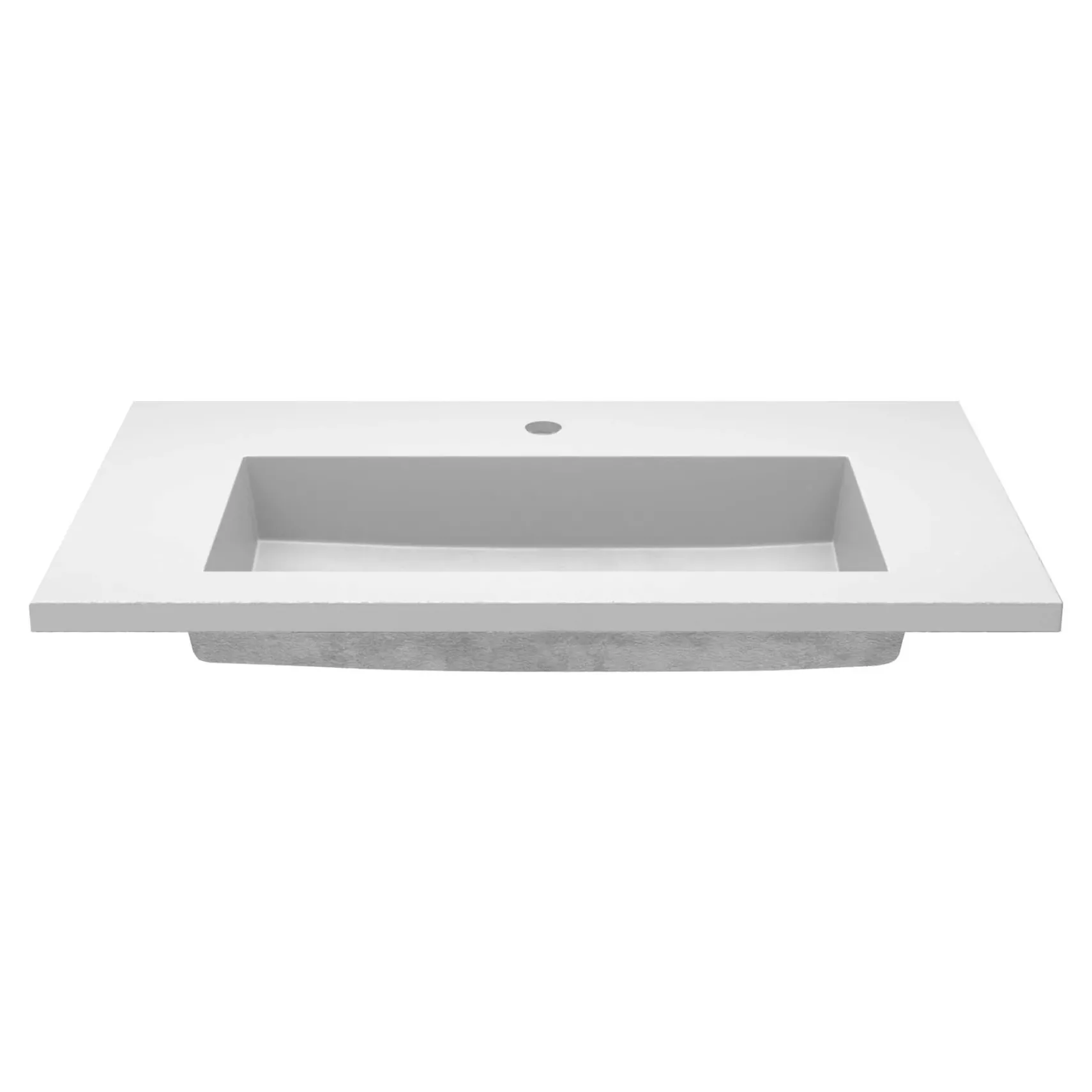 Native Trails 36" Capistrano ADA Vanity Top with Integral Trough Sink in Pearl, Single Faucet Cutout, NSVT36-P1