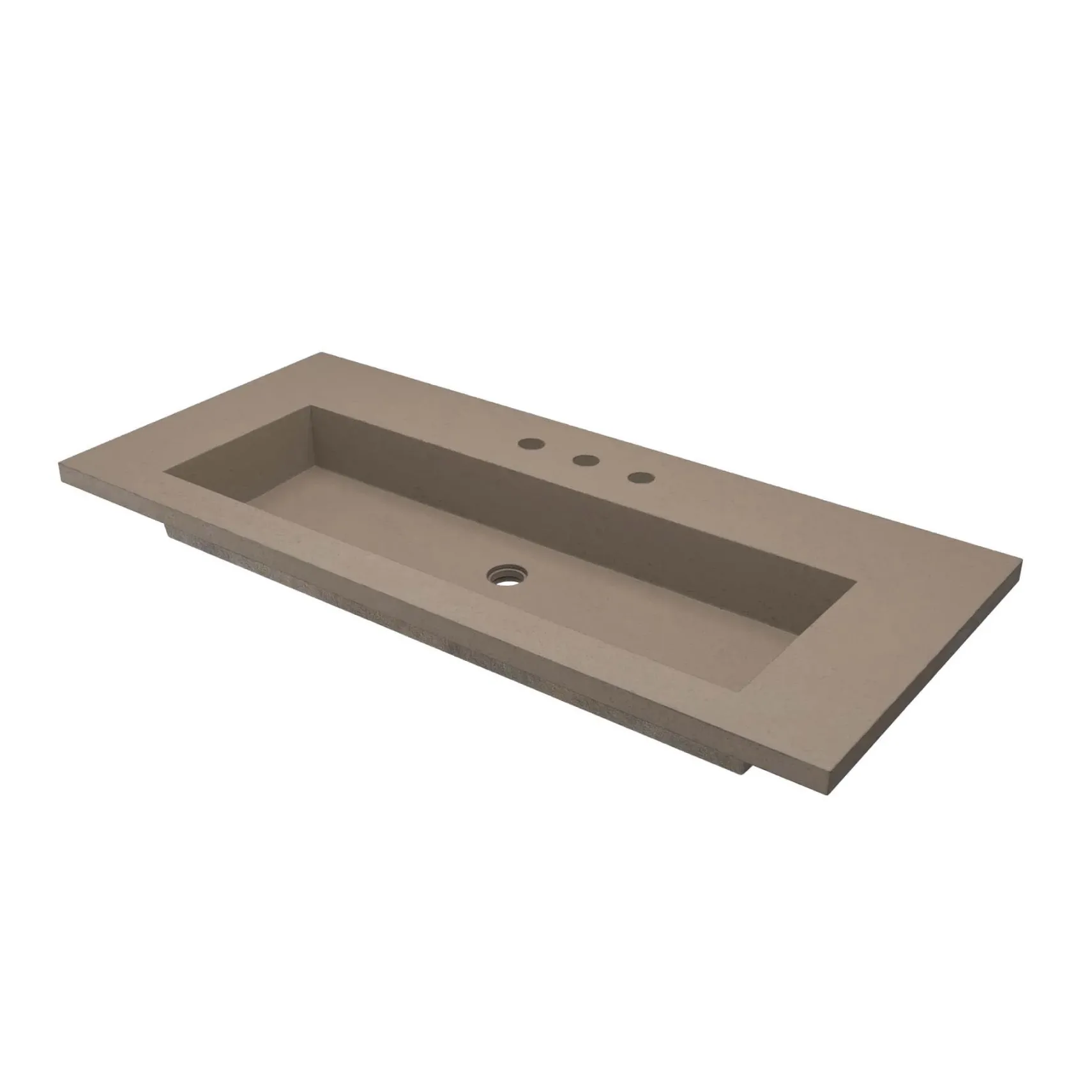 Native Trails 48" Capistrano ADA Vanity Top with Integral Trough Sink in Earth, 8" Widespread Faucet Cutout, NSVT48-E