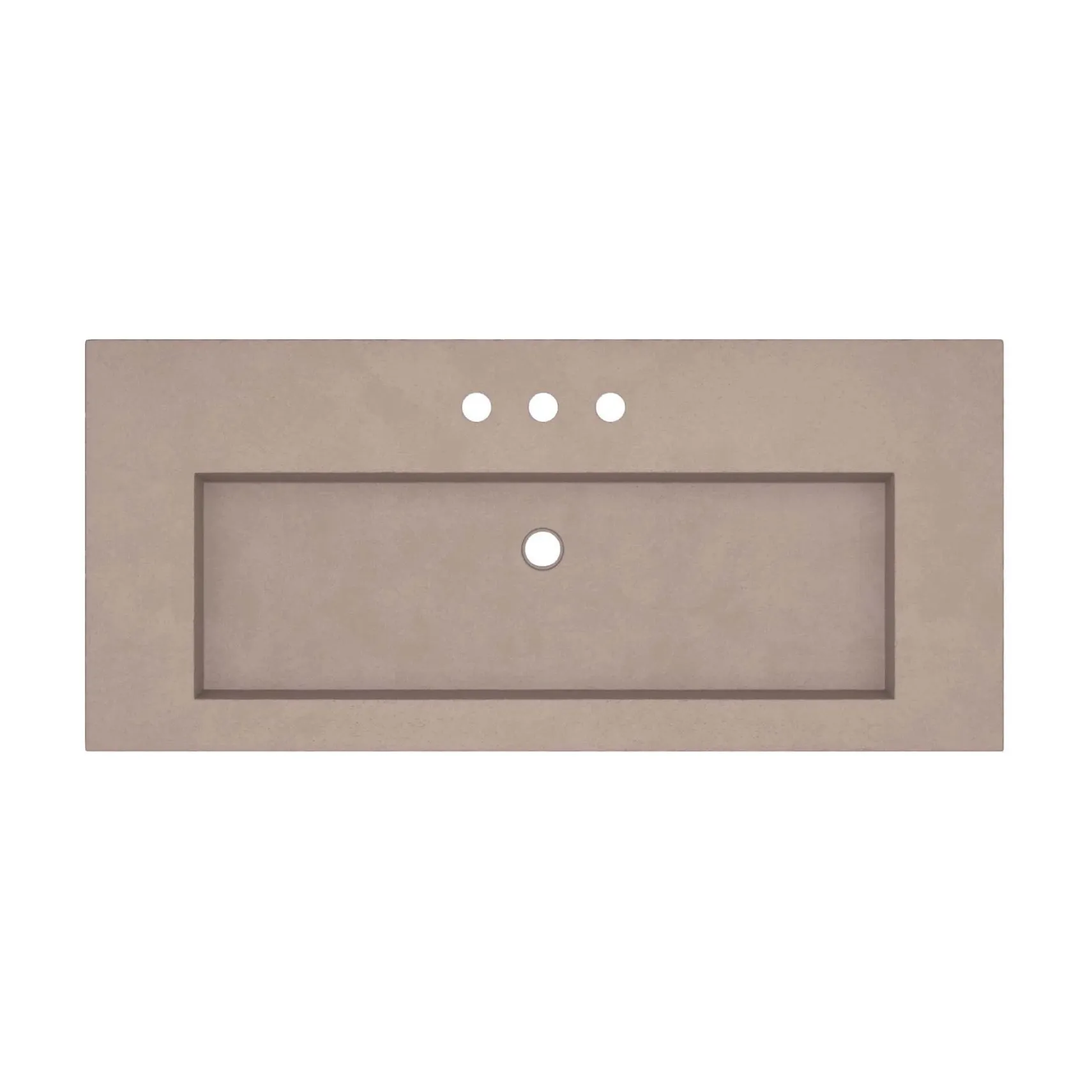 Native Trails 48" Capistrano ADA Vanity Top with Integral Trough Sink in Earth, 8" Widespread Faucet Cutout, NSVT48-E