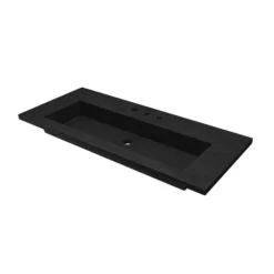 Native Trails 48" Capistrano ADA Vanity Top with Integral Trough Sink in Charcoal, 8" Widespread Faucet Cutout, NSVT48-C