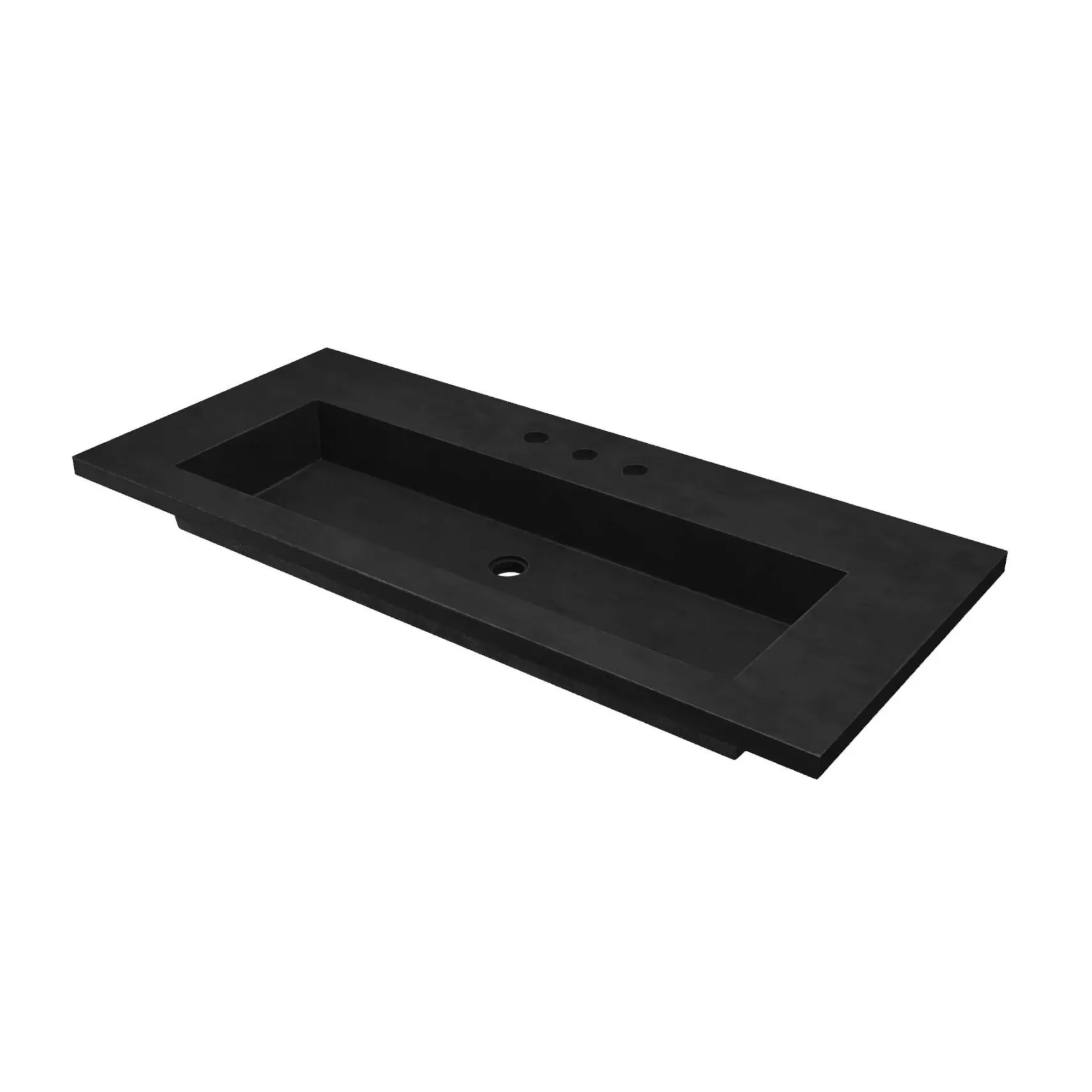 Native Trails 48" Capistrano ADA Vanity Top with Integral Trough Sink in Charcoal, 8" Widespread Faucet Cutout, NSVT48-C